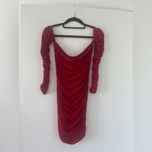 Ruched long sleeve dress